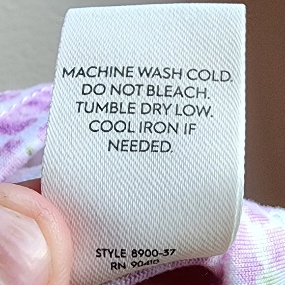 Laura Ashley Purple Floral Button Down Pajama Shirt Size Medium - Picture 12 of 16